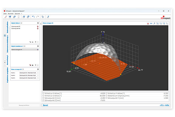 Screenshot Programm zur 3D-Auswertung