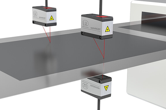 Dickenmessung mit Laser-Sensoren