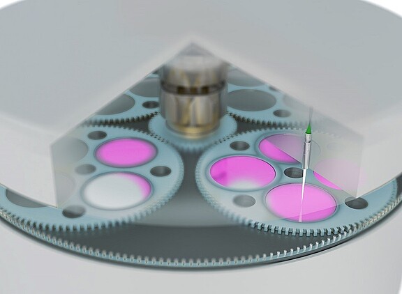 cutout of lapping machine and sensor