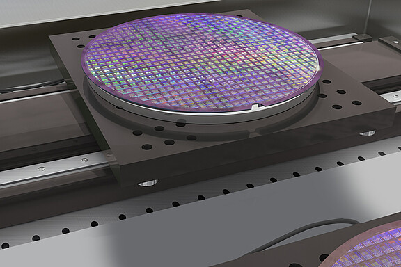 Nanometergenaue Positionierung von Linsensystem und Waferstage