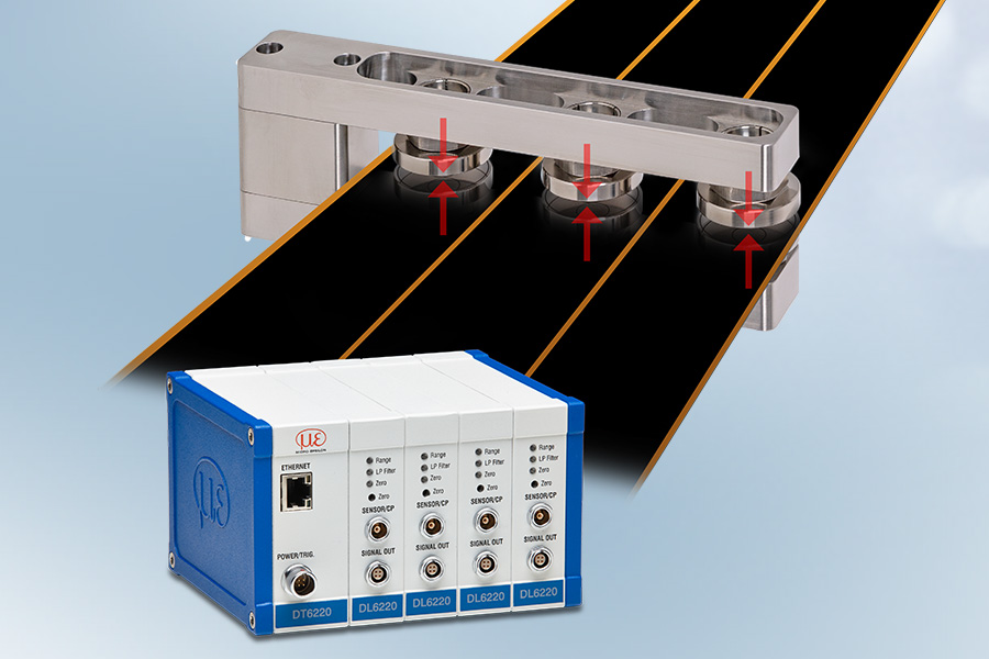 Zweiseitige Dickenmessung mit kapazitiven Sensoren